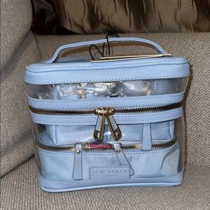 Ted Baker Blue Train Case 4 pieces Cosmetic Bag